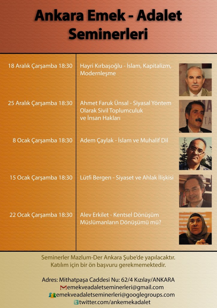 Emek Adalet Ankara Seminerler Afiş