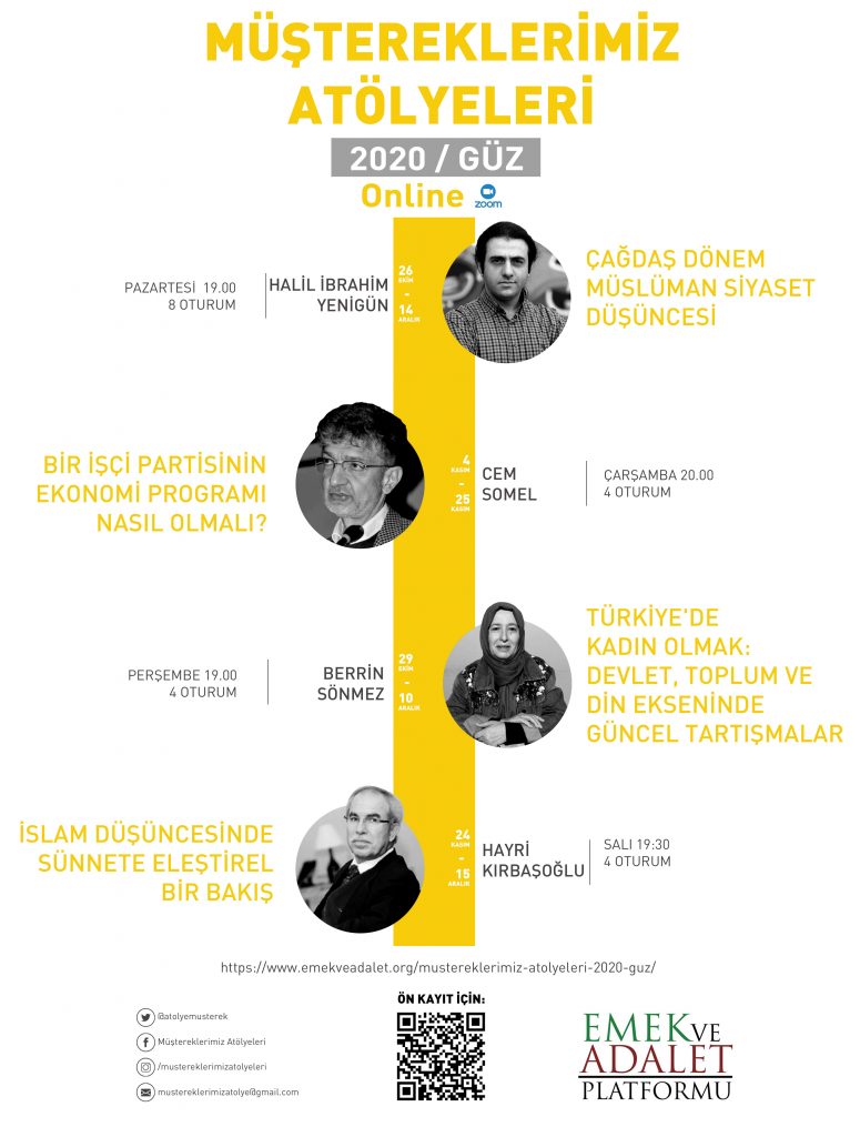 Mustereklerimiz atolyeleri 2020 guz donemi afisi